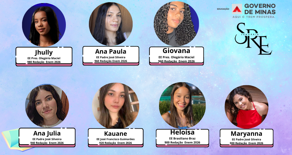 Redações do Enem de destaque na SRE Januária
